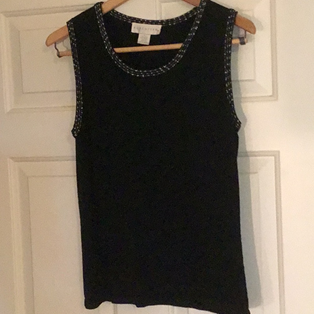 Sleeveless black sweater